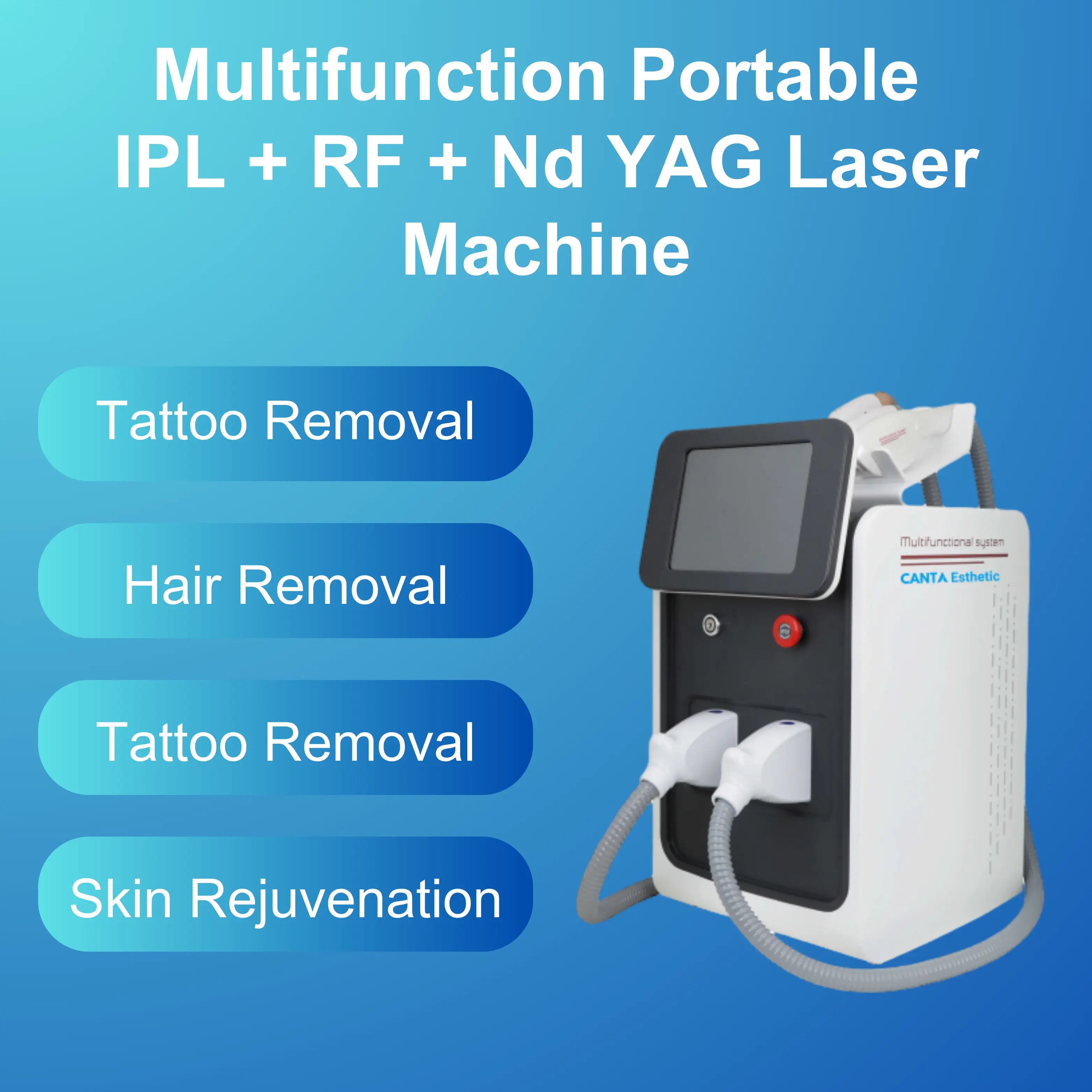 3-in-1 Laser Machine for Hair Removal Tattoo Removal E-Light Skin Rejuvenation