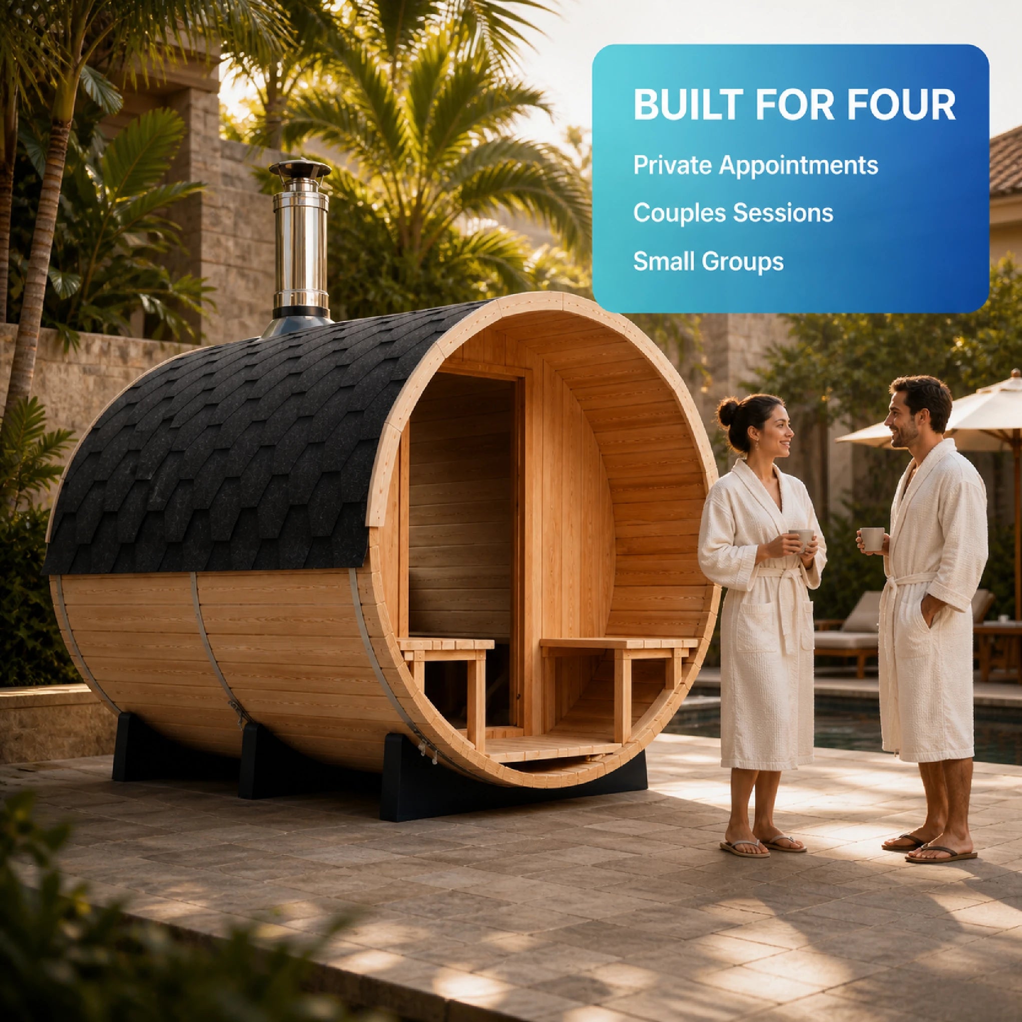 Alethea 4-Person Barrel Sauna — view 07