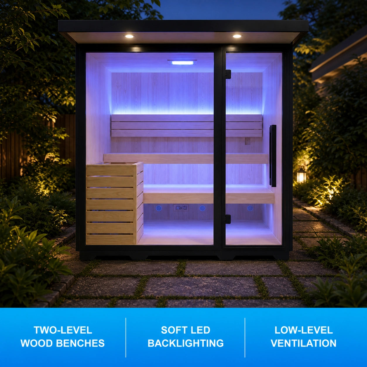 Arclume 2-4 Person Outdoor Sauna — view 06