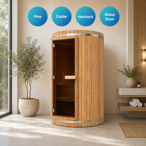Aurevra 2 Person Barrel Sauna Cabin — view 04