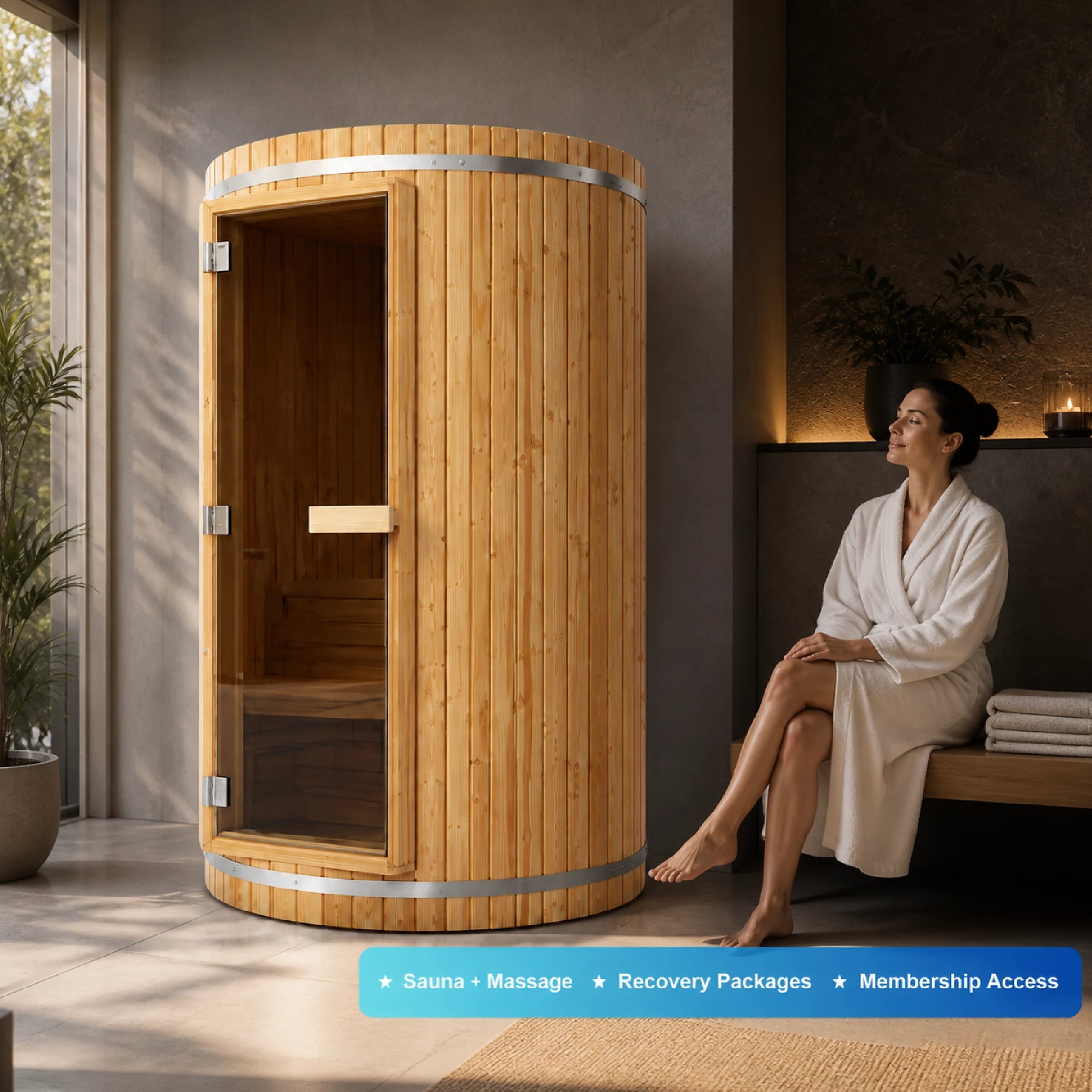 Aurevra 2 Person Barrel Sauna Cabin — view 06