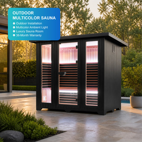 Chromora Multicolor Outdoor Infrared Sauna Cabin — view 03