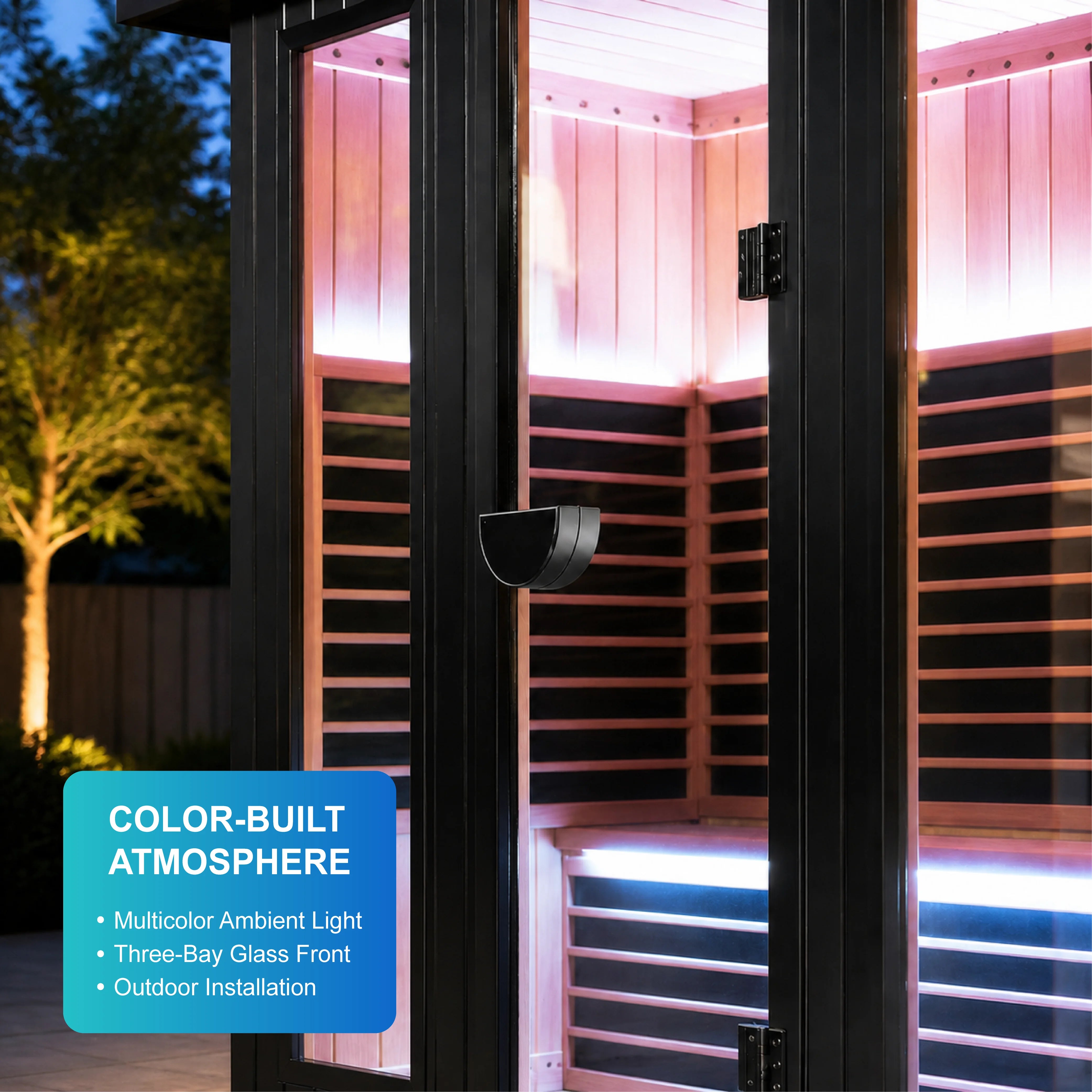 Chromora Multicolor Outdoor Infrared Sauna Cabin — view 04