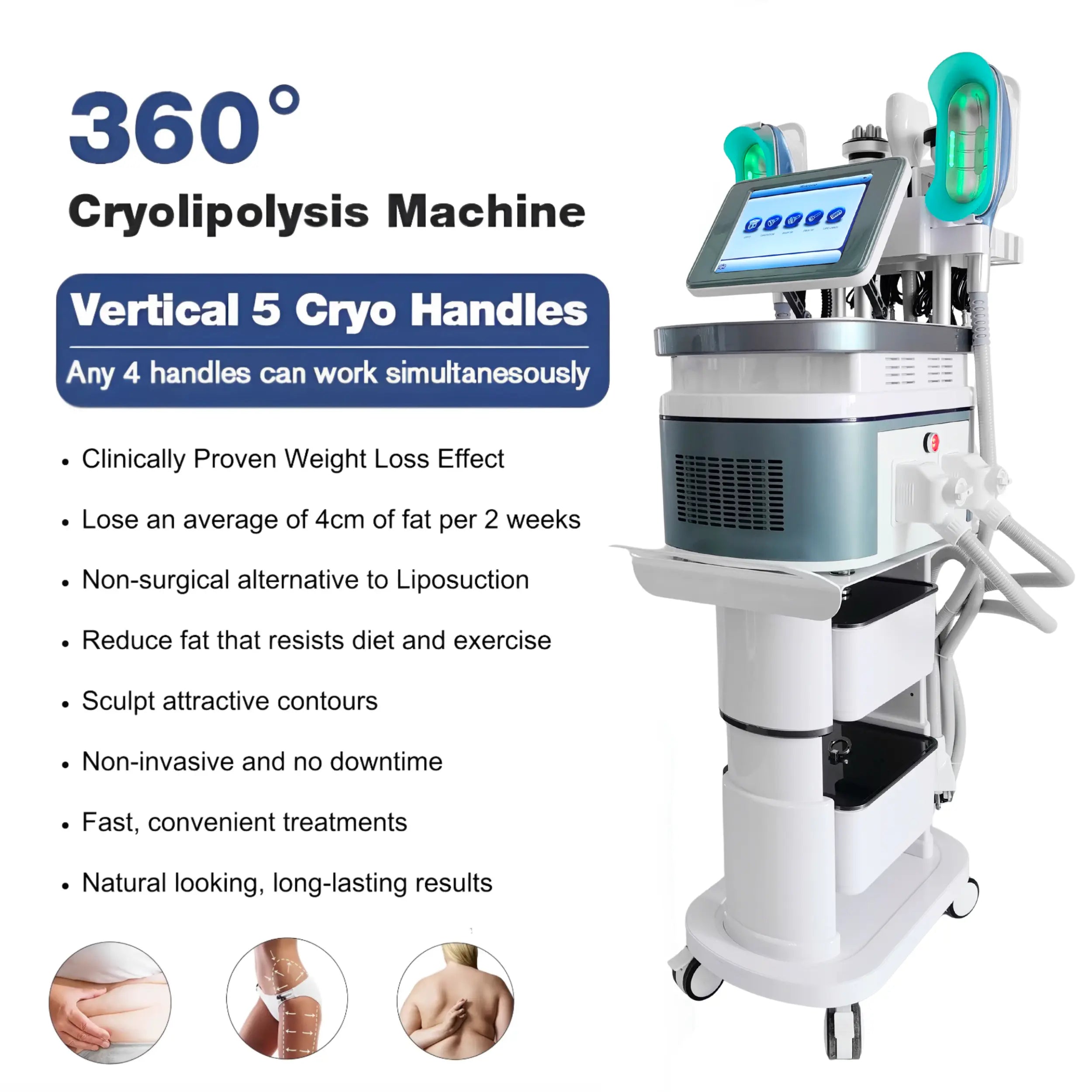 Máquina de Criolipólisis para Reducción de Grasa y Tensado de Piel