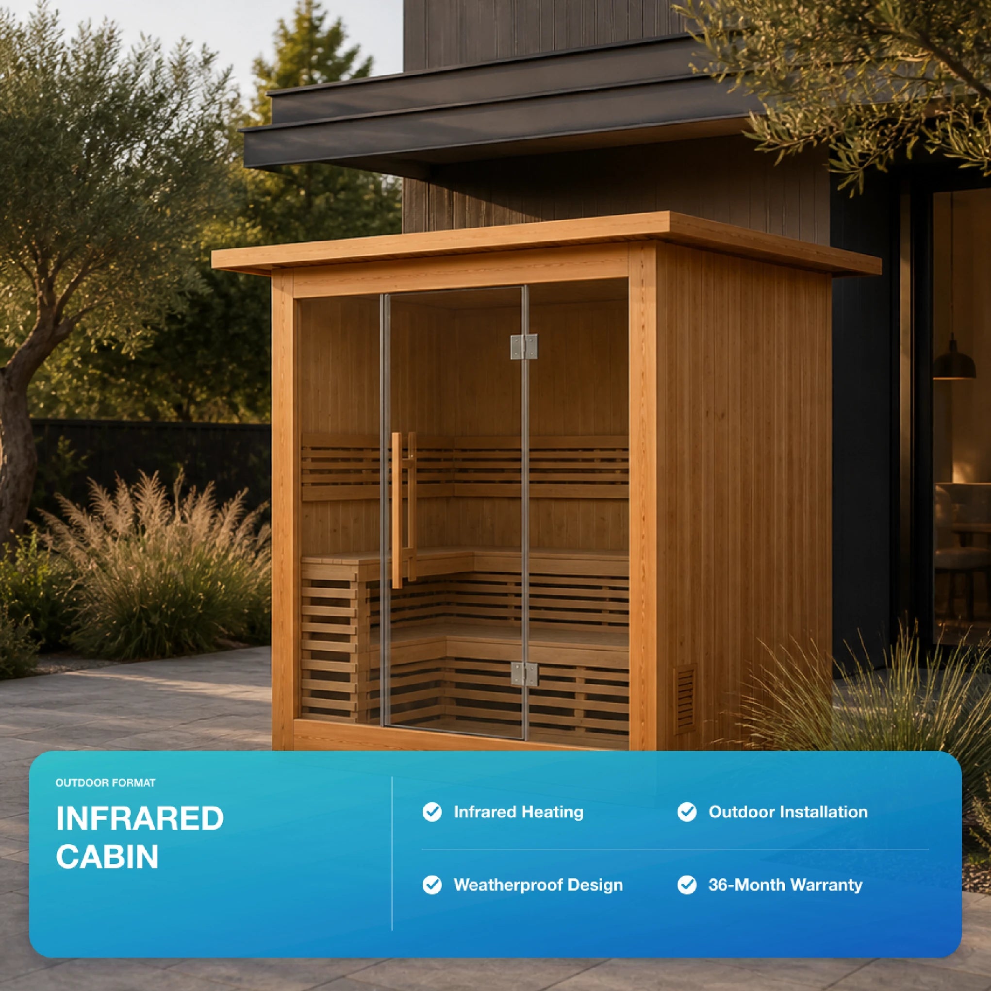 Evernox Weatherproof Outdoor Infrared Sauna Cabin — view 03