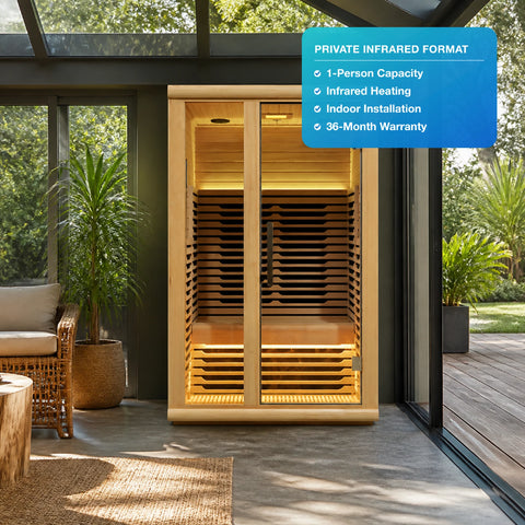 Hemlora 1-Person Indoor Infrared Sauna Cabin — view 03