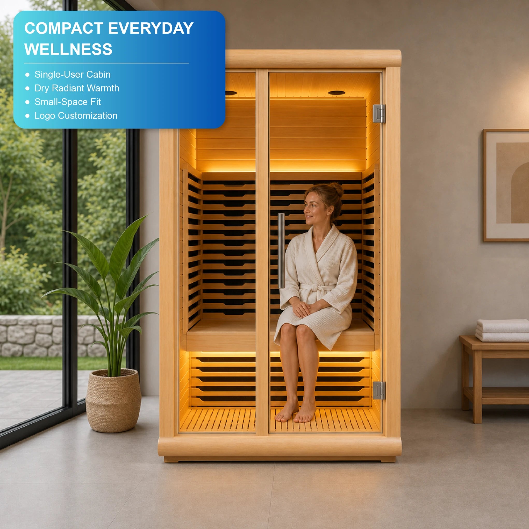 Hemlora 1-Person Indoor Infrared Sauna Cabin — view 05
