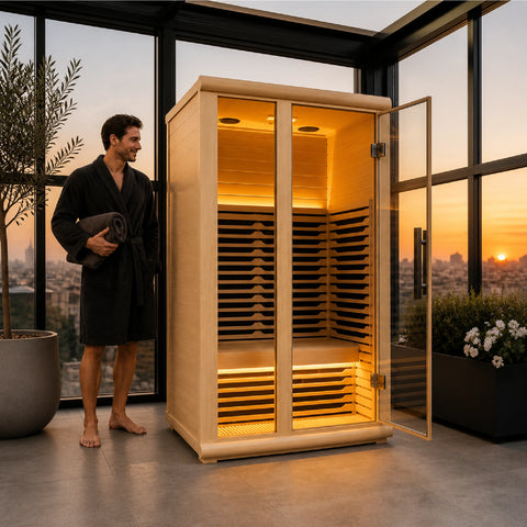 Hemlora 1-Person Indoor Infrared Sauna Cabin — view 06