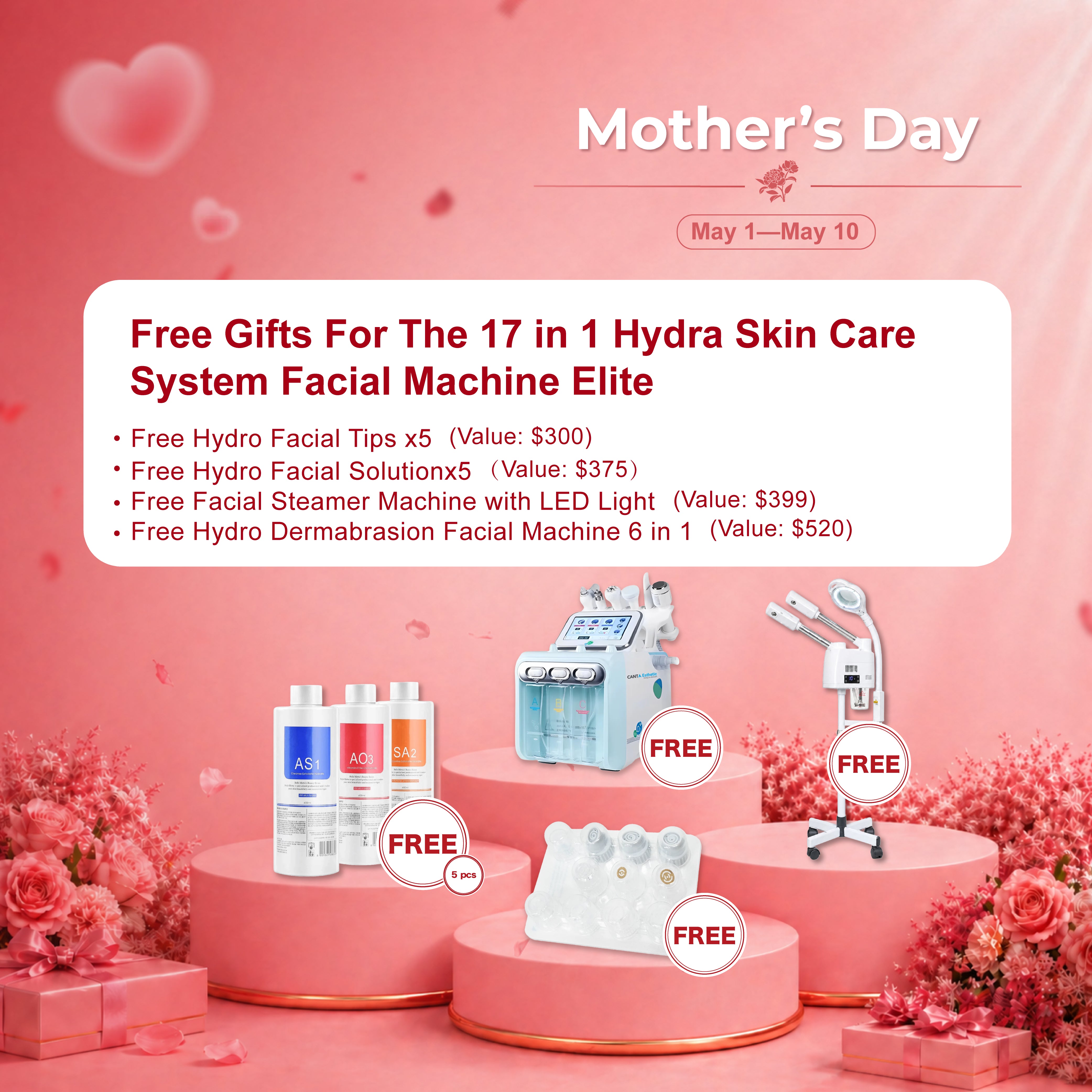 HYCARE HYDROGEN 美容器 17 in 1 Hydra Skin Care System Facial Machine Elite - Canta Esthetic