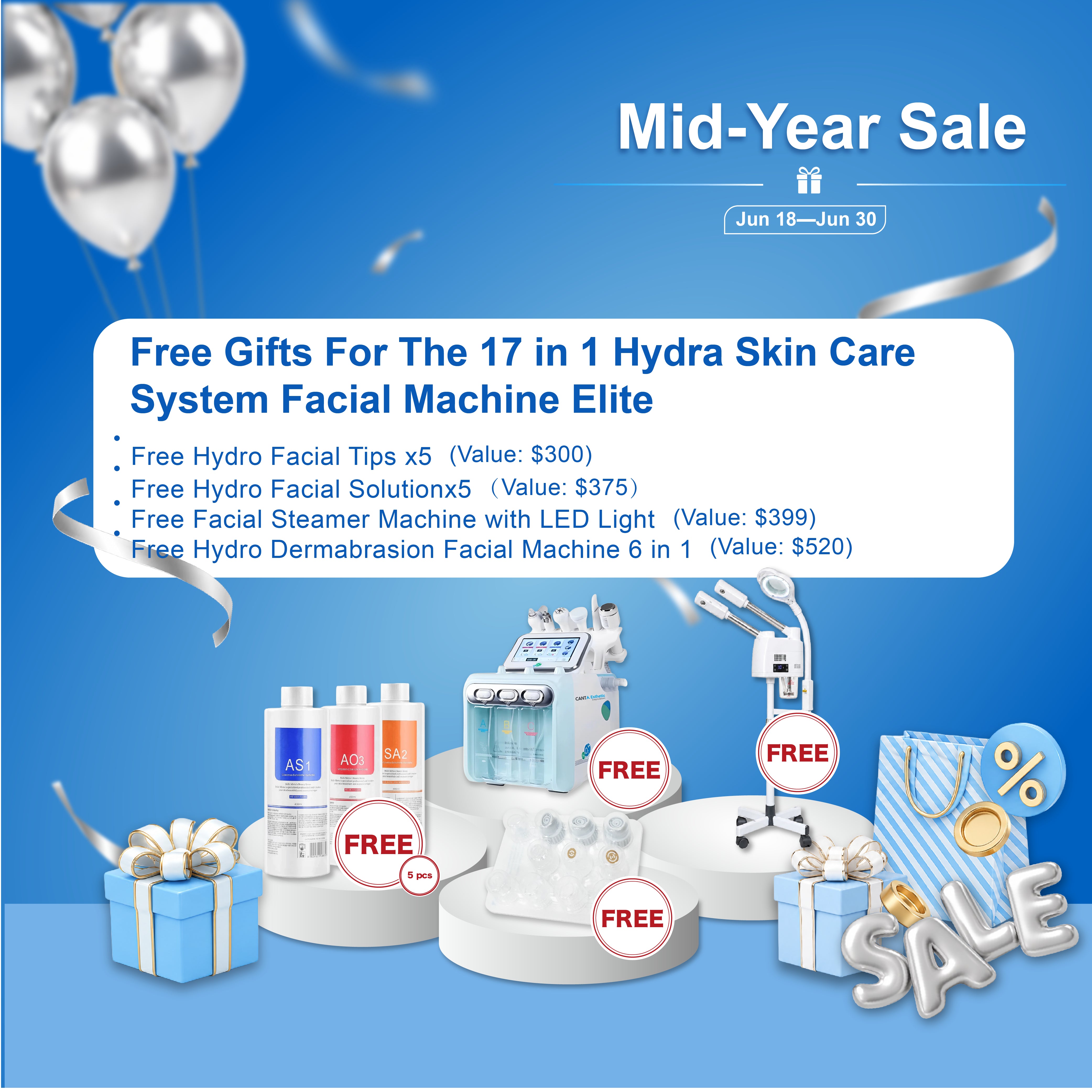 17 in 1 Hydra Skin Care System Facial Machine Elite - Canta Esthetic