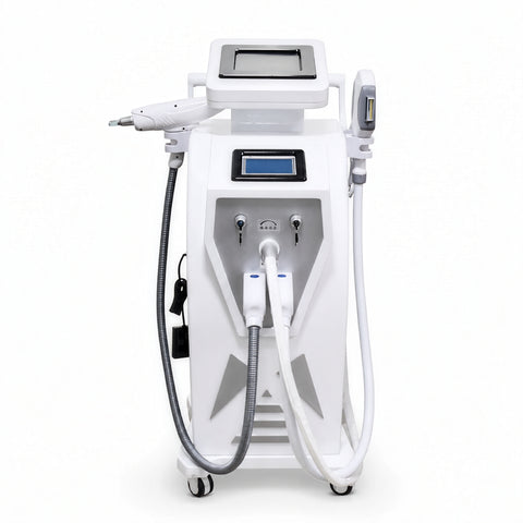 Máquina láser para depilación + eliminación de tatuajes + lifting facial por radiofrecuencia
