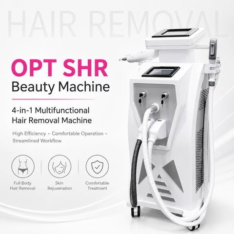 Máquina láser para depilación + eliminación de tatuajes + lifting facial por radiofrecuencia