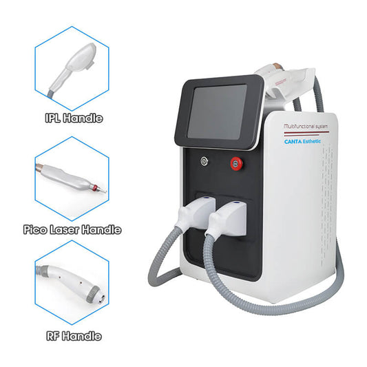 Machine laser 3 en 1 pour épilation + détatouage + rajeunissement de la peau à la lumière électronique