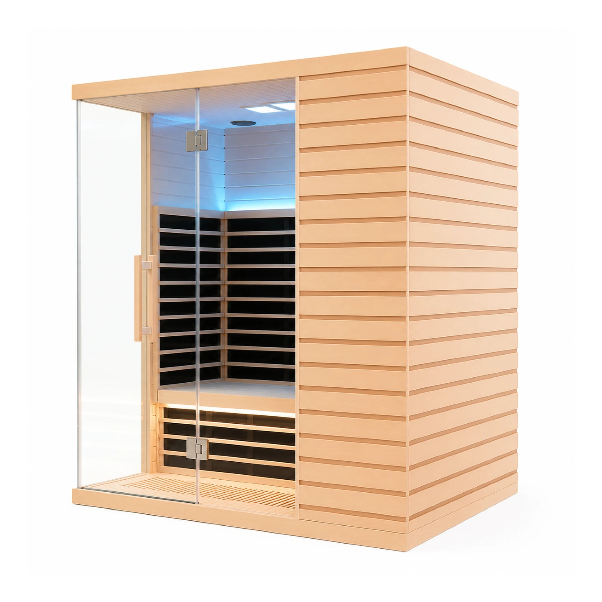 Lumerva Full-Glass L-Shape Infrared Sauna Cabin — view 02