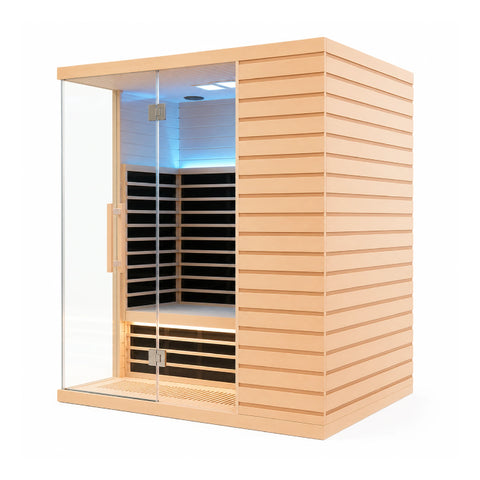 Lumerva Full-Glass L-Shape Infrared Sauna Cabin — view 02