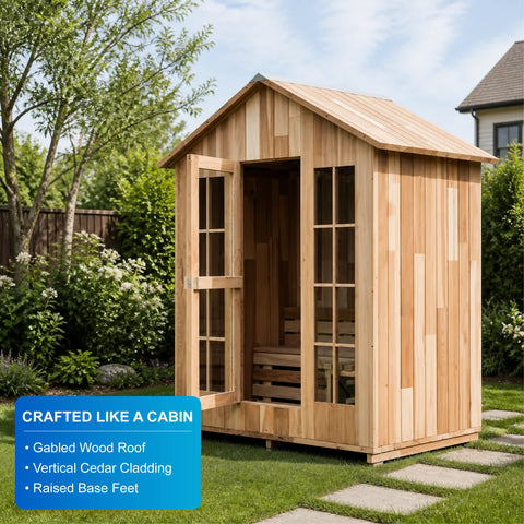 Lunavera Outdoor Traditional 2-Person Dry Sauna Cabin — view 04