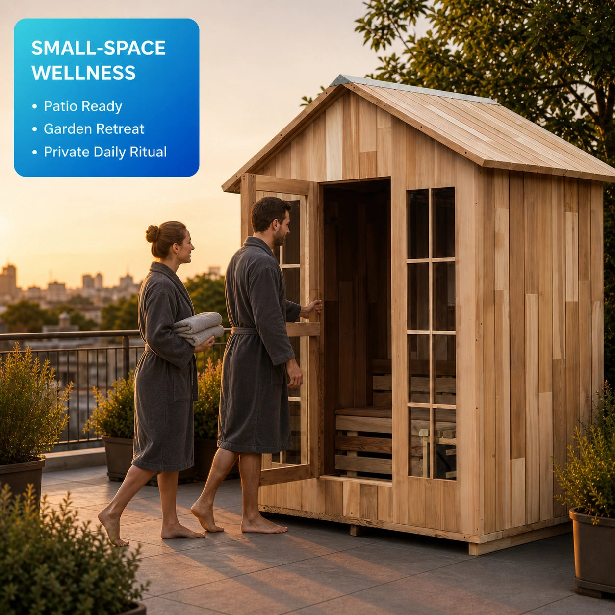 Lunavera Outdoor Traditional 2-Person Dry Sauna Cabin — view 06