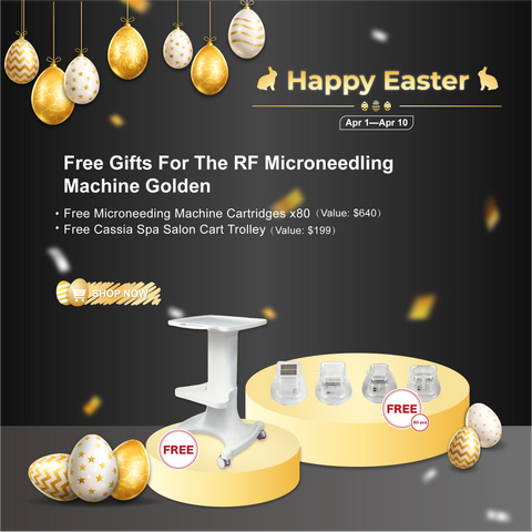 Máquina de microneedling RF dorada