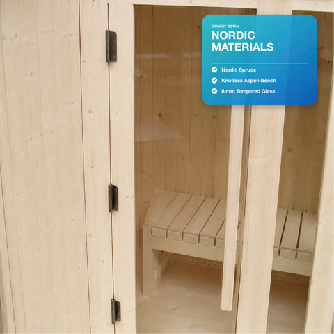 Nordelle 2-Person Wooden Square Indoor Sauna — view 04