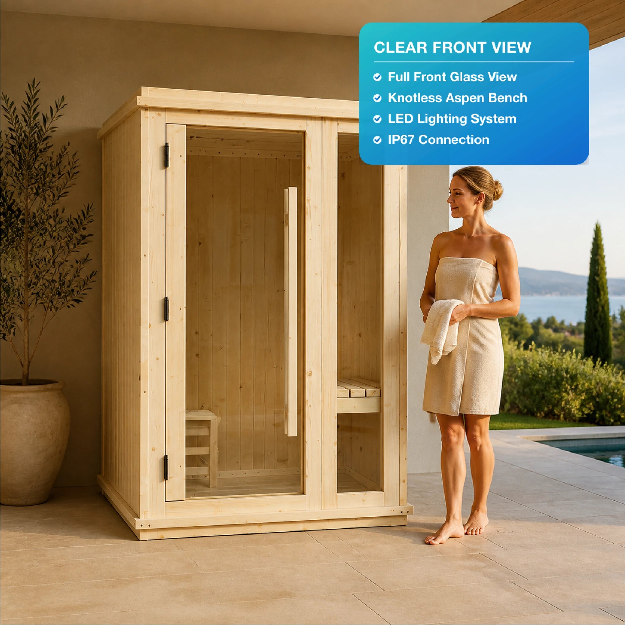 Nordelle 2-Person Wooden Square Indoor Sauna — view 05
