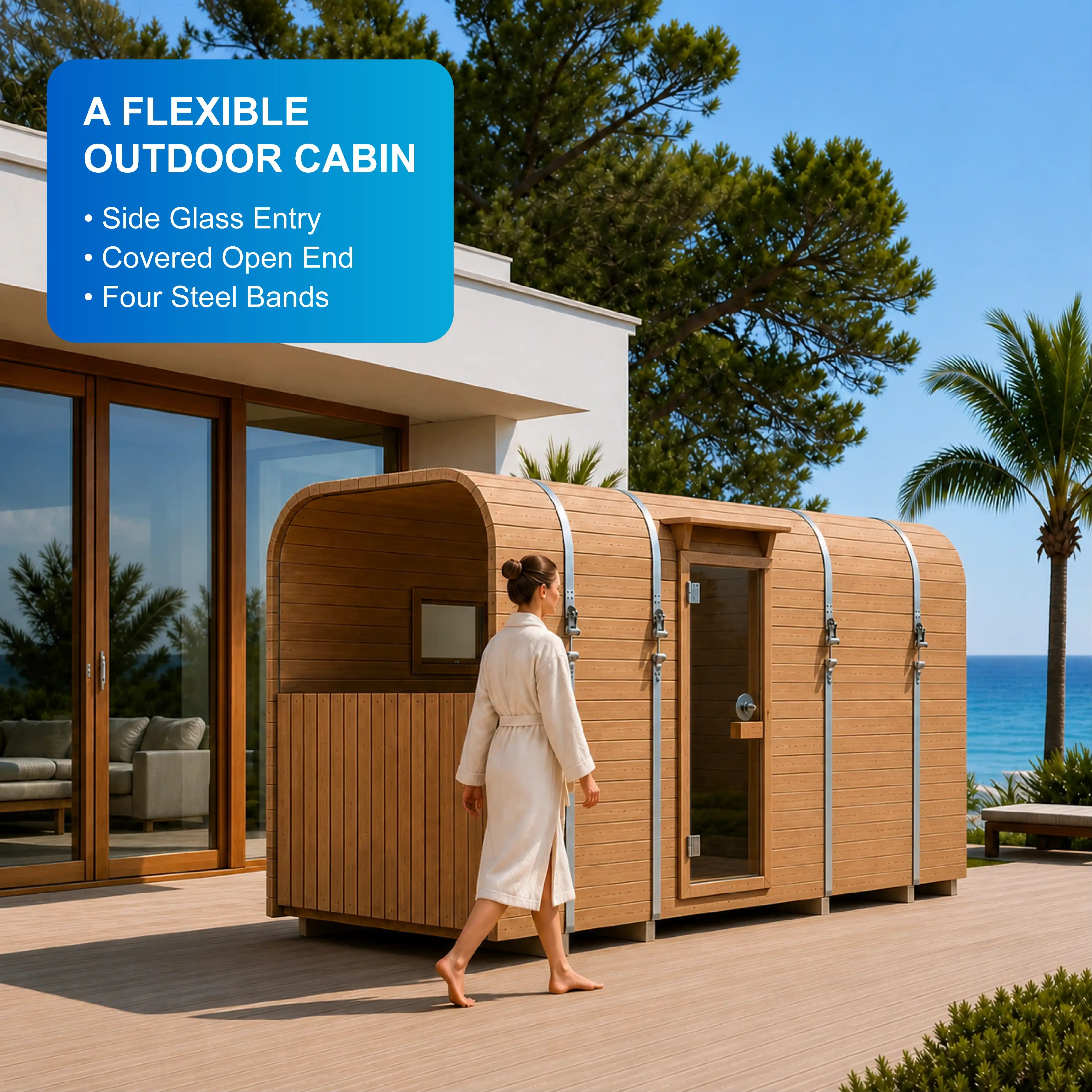 Nuvella Square Outdoor Sauna Cabin — view 03