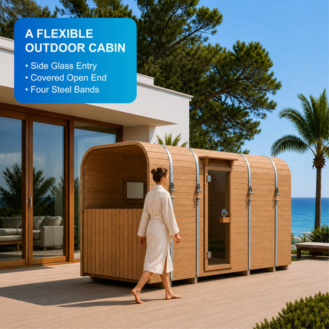 Nuvella Square Outdoor Sauna Cabin — view 03