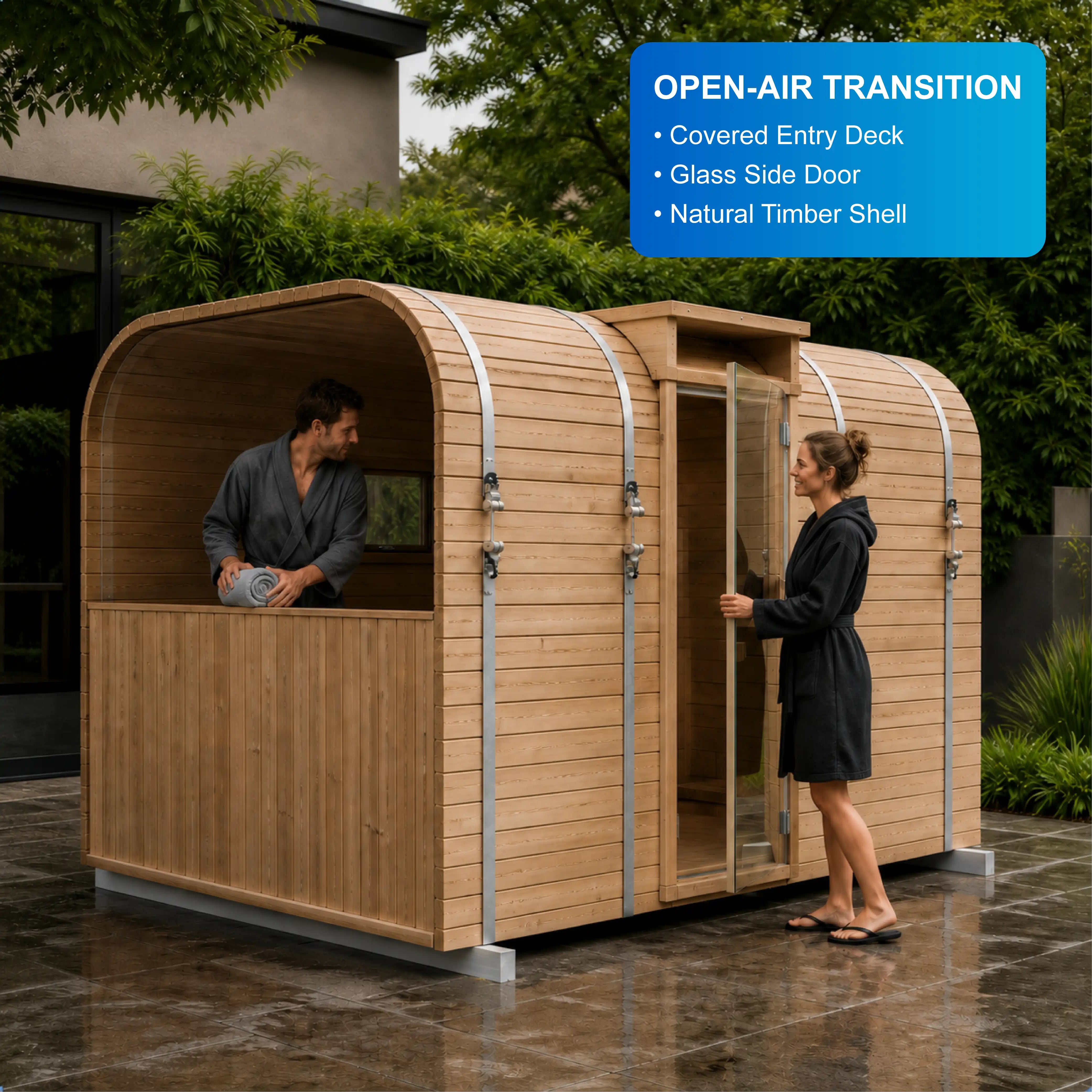 Nuvella Square Outdoor Sauna Cabin — view 04