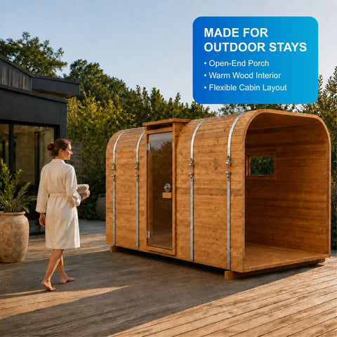 Nuvella Square Outdoor Sauna Cabin — view 06