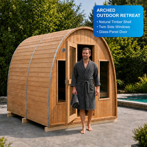 Olivara Premium Outdoor Wooden Sauna Cabin — view 03