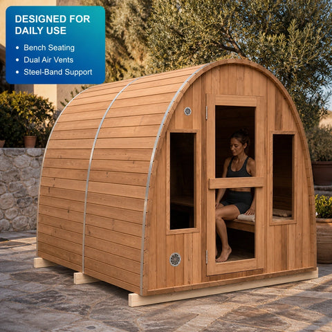 Olivara Premium Outdoor Wooden Sauna Cabin — view 04
