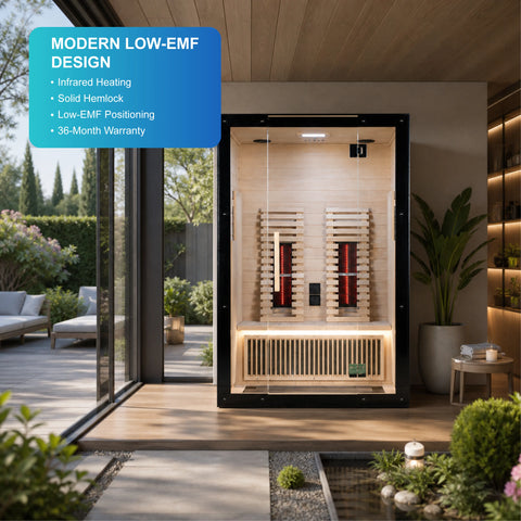 Quietra Low-EMF Hemlock Infrared Sauna Cabin — view 03