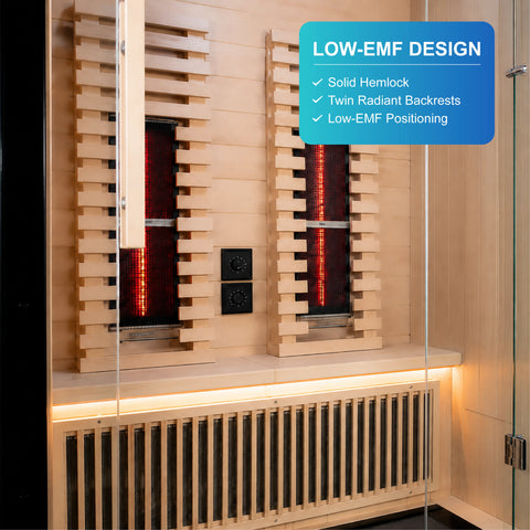 Quietra Low-EMF Hemlock Infrared Sauna Cabin — view 04