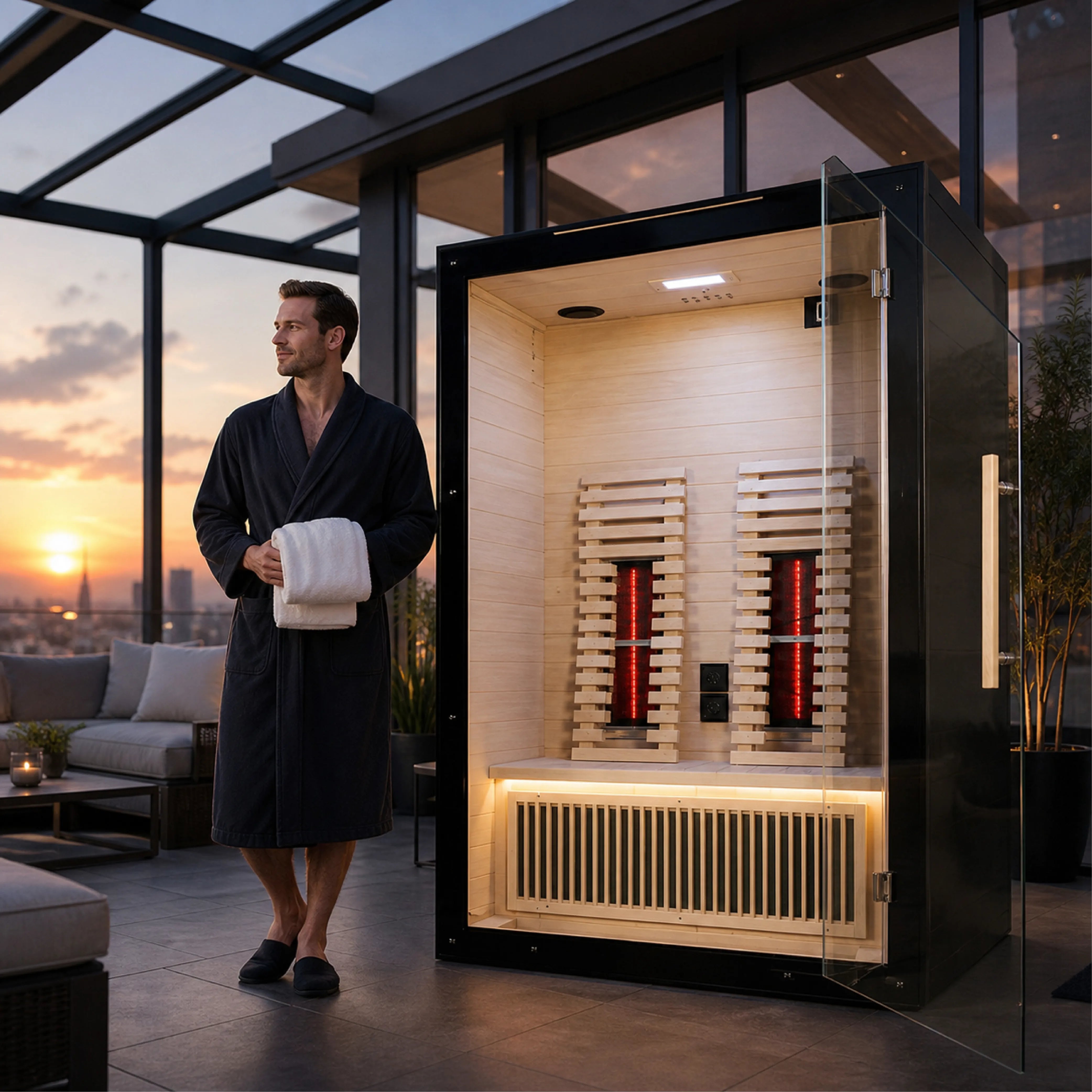 Quietra Low-EMF Hemlock Infrared Sauna Cabin — view 06