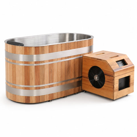 Rovessa Oval Wood-Clad Cold Plunge with Chiller