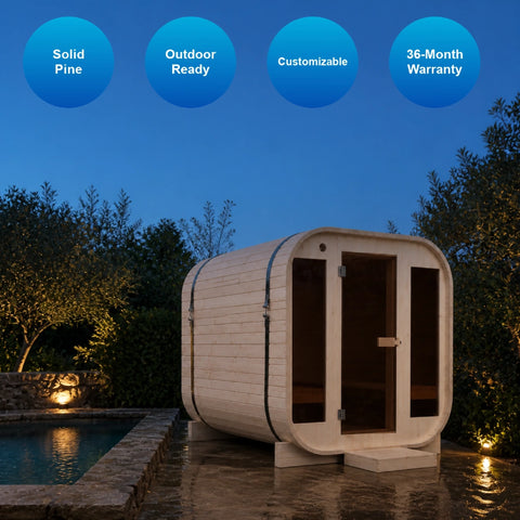 Sylvara Solid Pine Outdoor Sauna — view 04
