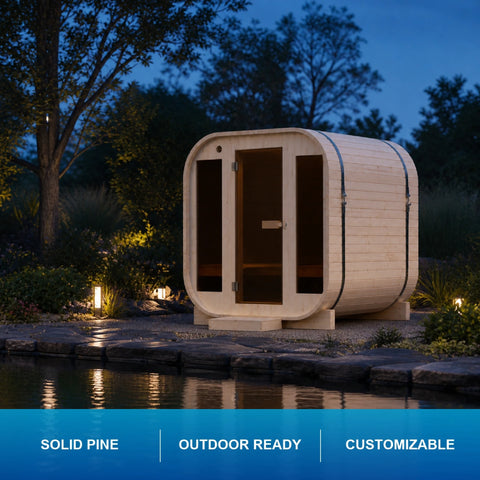 Sylvara Solid Pine Outdoor Sauna — view 06