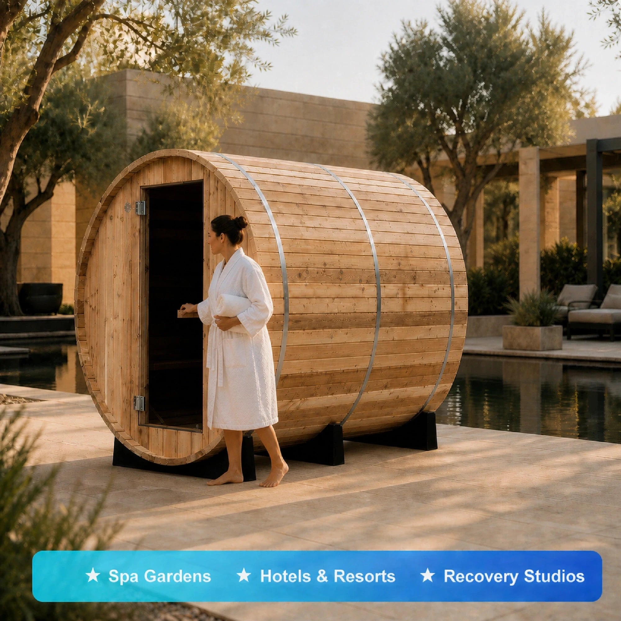 Theravyn 4P Barrel Sauna Cabin — view 06