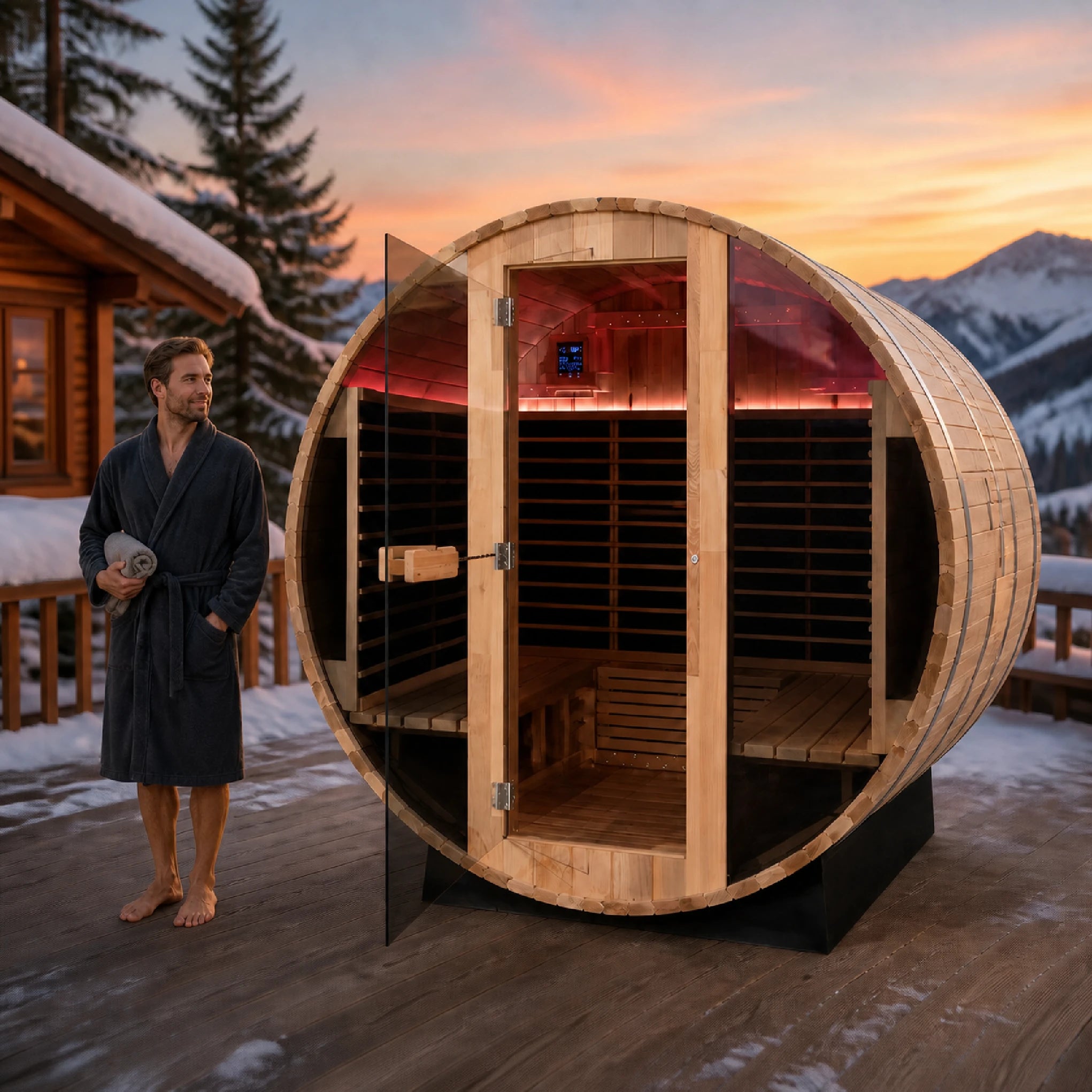 Virelda Outdoor Hybrid Barrel Sauna Cabin — view 06