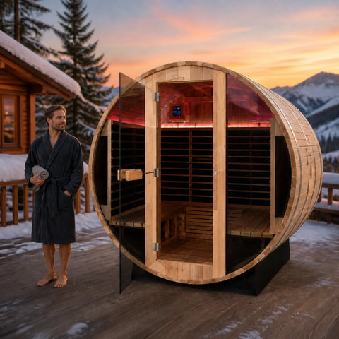 Virelda Outdoor Hybrid Barrel Sauna Cabin — view 06