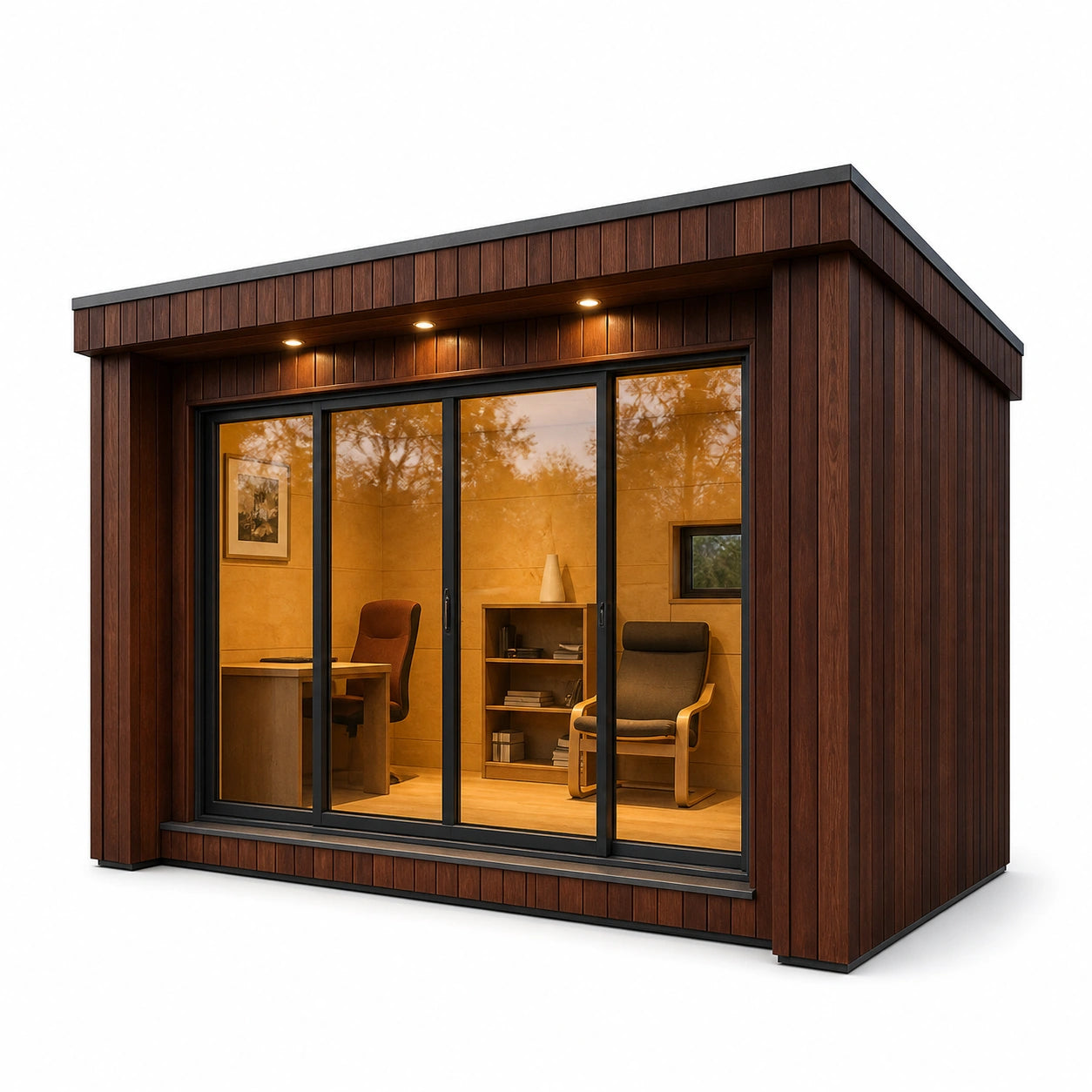 Asteron Sauna Capsule House angled exterior view