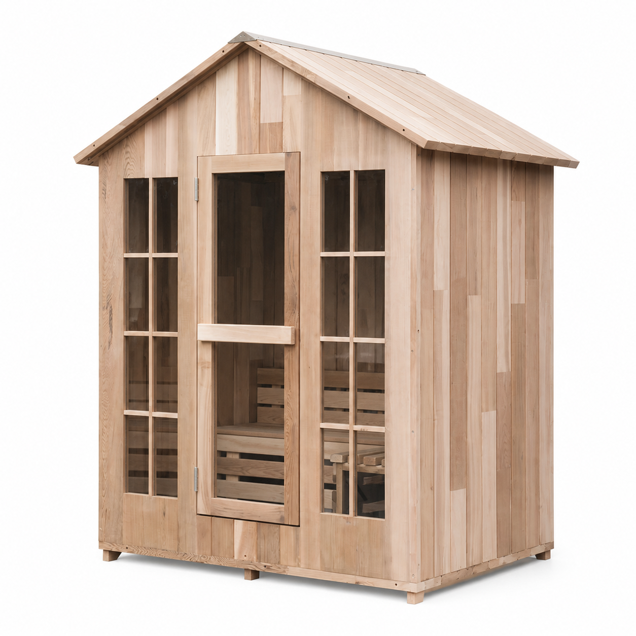 Cedriva Outdoor Sauna Cabin angled exterior view