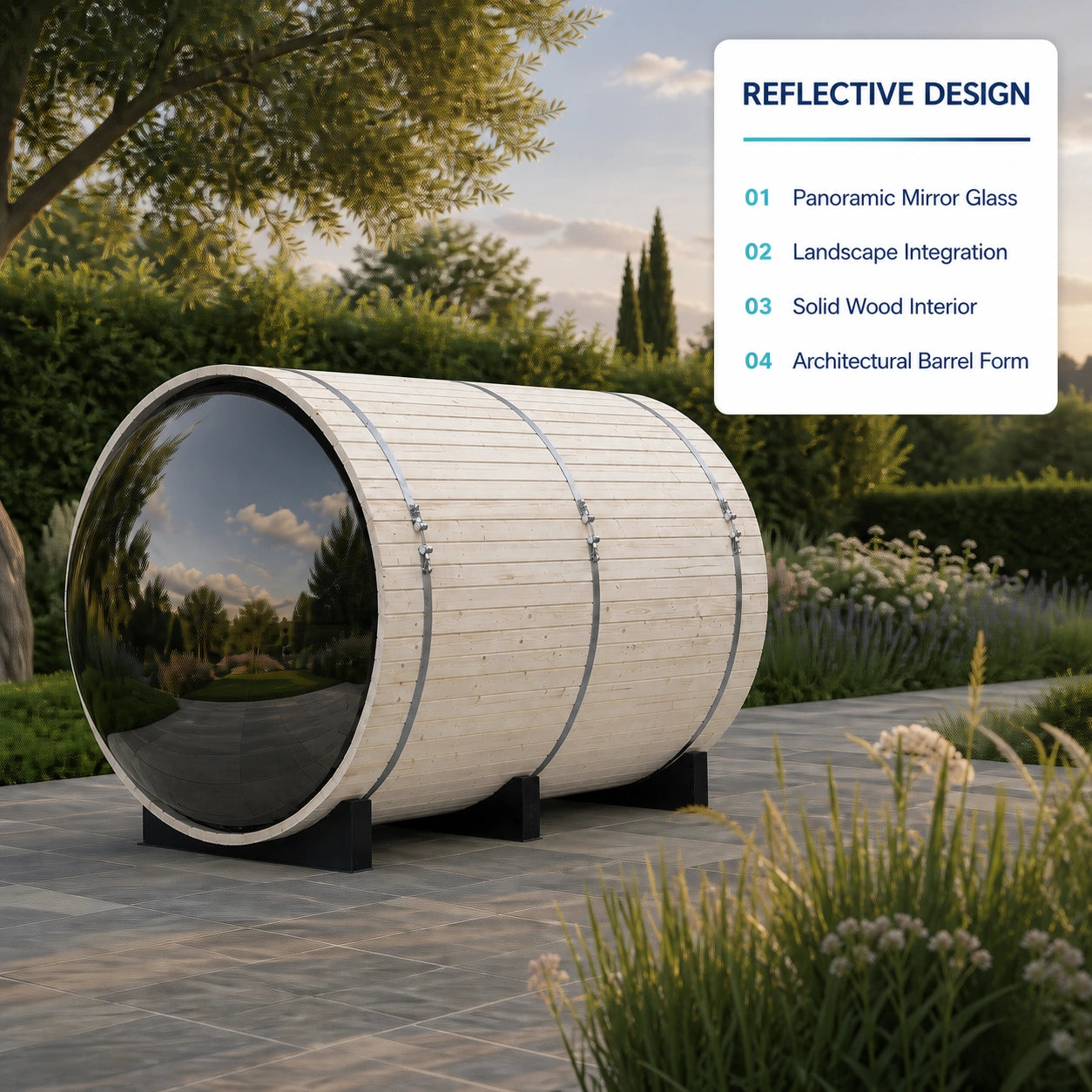 Mirravia Mirror Barrel Sauna — product lifestyle or detail view 3