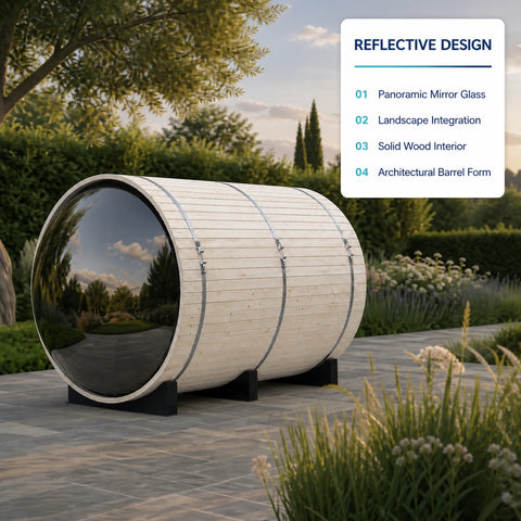 Mirravia Mirror Barrel Sauna — product lifestyle or detail view 3