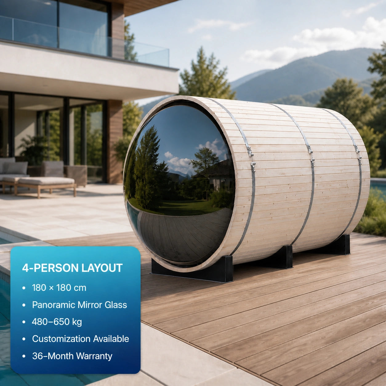 Mirravia Mirror Barrel Sauna — product lifestyle or detail view 5