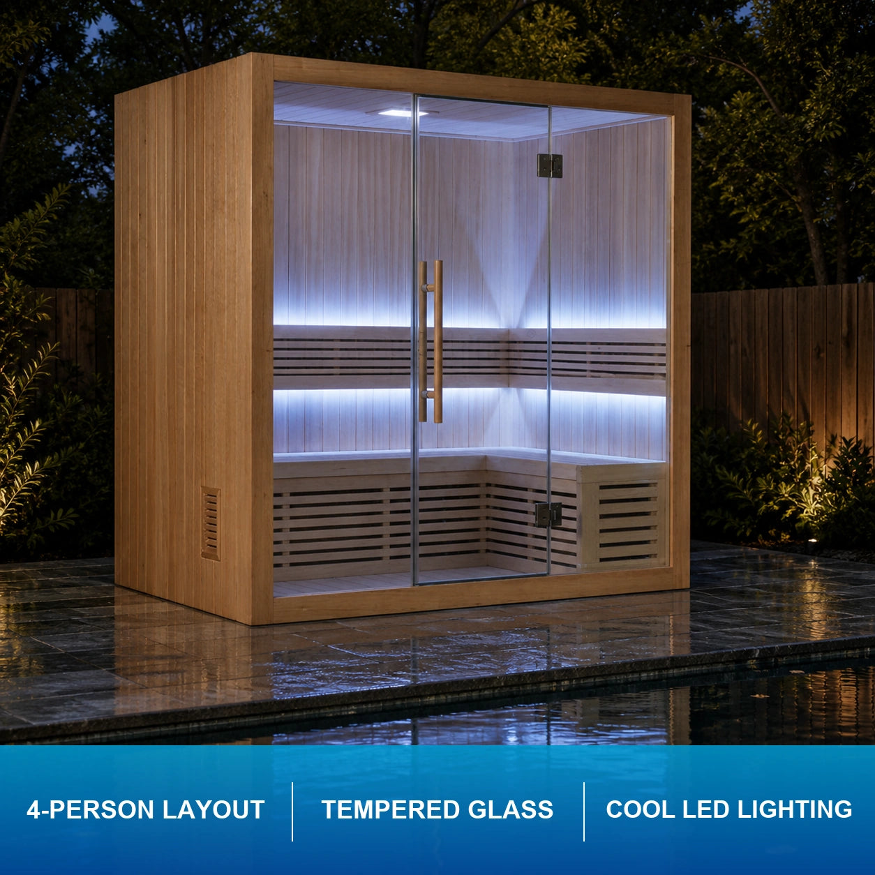 Vespera LED Steam Sauna Cabin — product lifestyle or detail view 6